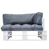 Garden Pallet Sofa with Grey Cushions Pine Wood