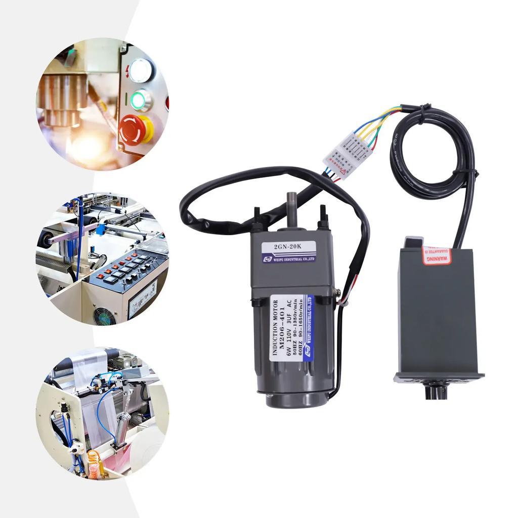 110V Gear Motor Speed Controller Adjustable 0-68RPM 20K Reduction Ratio Industrial Use