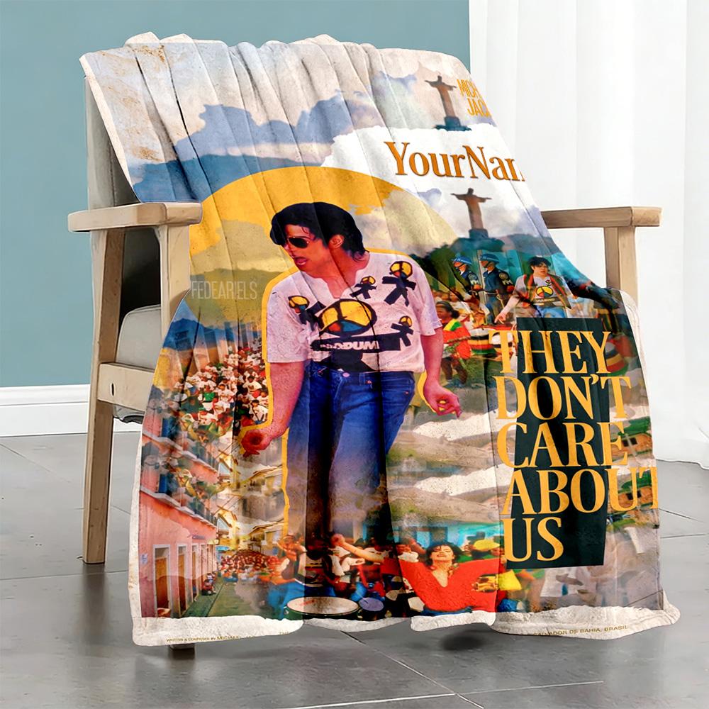Michael Jackson 149 Personalisierte Textdecke Überwurf Anpassbare Decke Weich Warm Gemütlich Geeignet für Stuhl Wohnzimmer Meeresufer Bett Ganzjahresnutzung