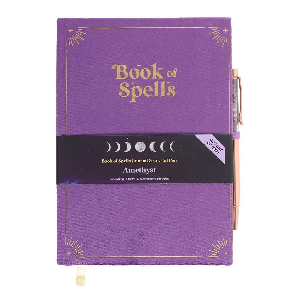 Something Different Book Of Spells Amethyst Crystal Notebook with Pen