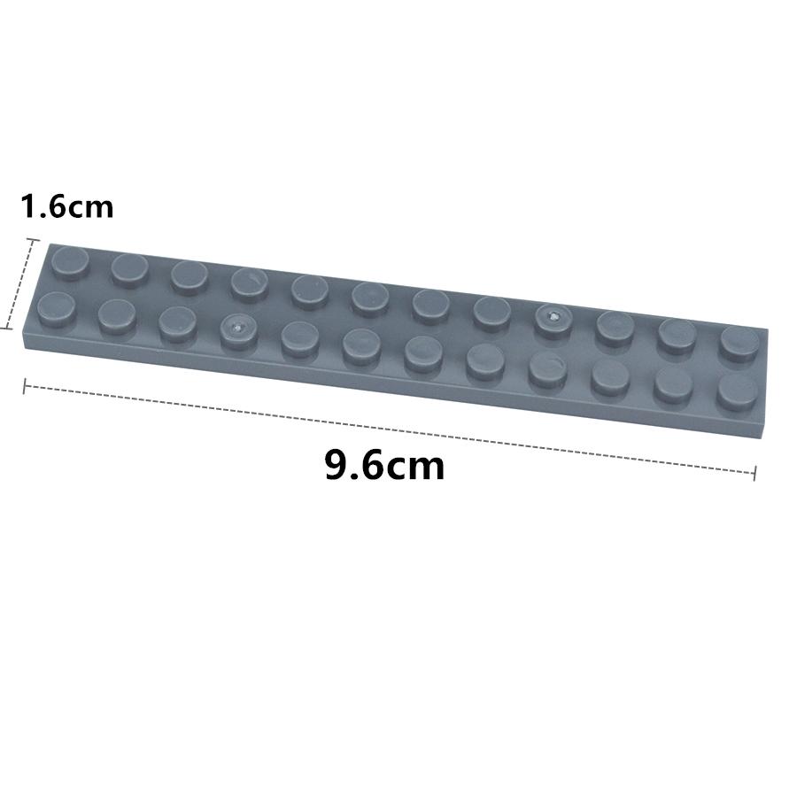 12Pcs Thin Long Plate 2x12 Dots DIY Building Blocks Figures Color Educational Creative Size Bricks Toys Compatible With 2455