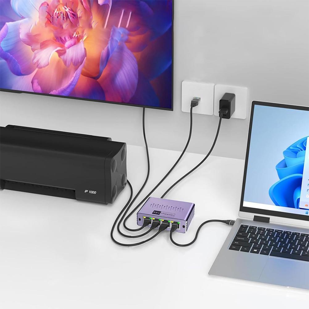 Gigabit Ethernet Splitter 1 To 2/3/4 Internet Cable Splitter 1000Mbps Network RJ45 Splitter Network Connector for Cat6/7/8 Cable