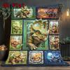 Triceratops Collection 2D Flat Pattern Flannel Blanket, High Quality All Seasons, Home Decor, Warmth and Comfort, Perfect for Christmas Gifts.