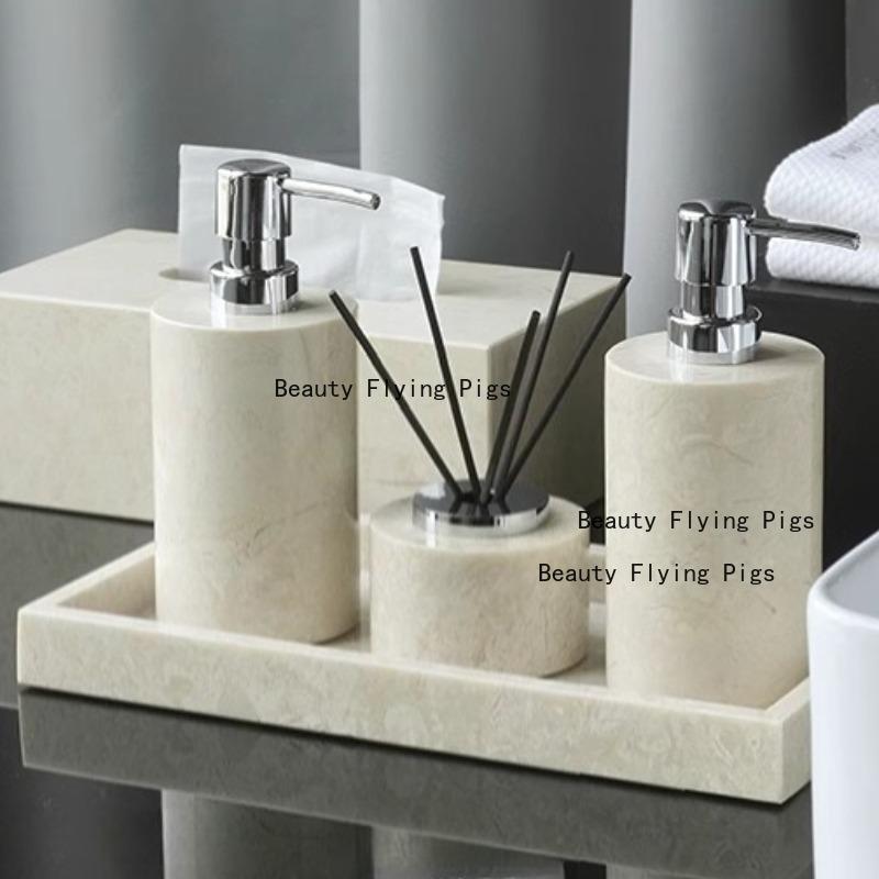 1pc Marble bathroom toiletries Bathroom aromatherapy bottle Tissue box Storage tray ornaments Tissue box Lotion sub bottling