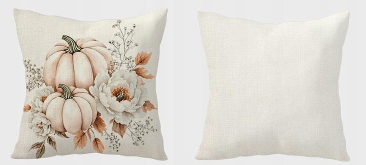 Ecarla Jesień Poszewka Na Poduszkę 45X45 Boho Dynie Liście Kwiaty Pod240