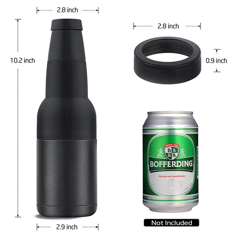 New 2 In 1 Beer Can Holder Vacuum Insulated Double Walled 304 Stainless Steel Beer Bottle Holder with Opener Beer Cooler 12oz