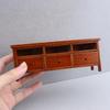 Miniature Wood TV Cabinet With Functional Drawer Doll House Living Room Scene Display Accessory Craft Model Furniture