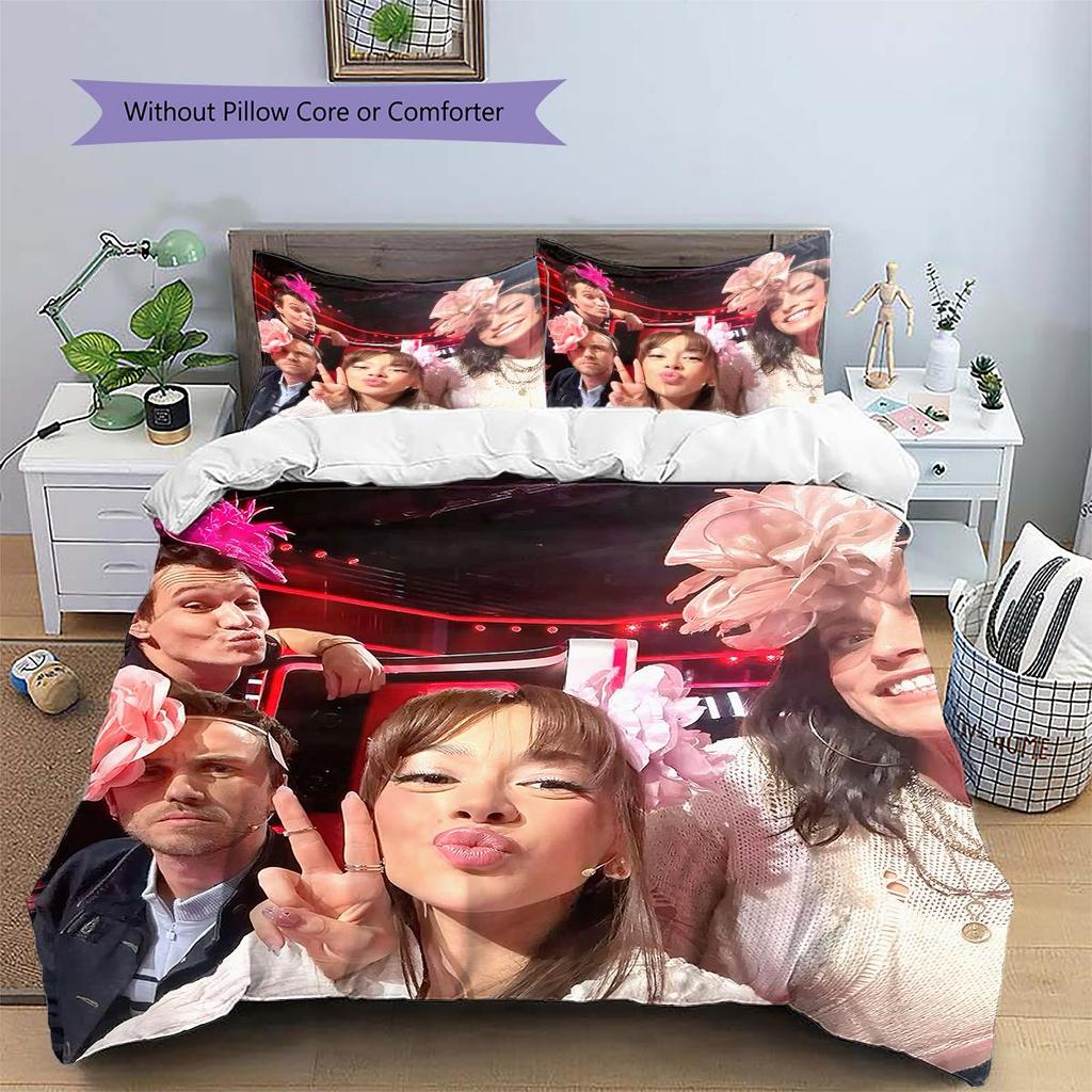 1PCS Ayliva Set Copripiumino Trapuntato con Fantasia a Tema Federa Decorazione per la Casa Regalo di Compleanno (1 * copripiumino + 2 * federa, senza nucleo)