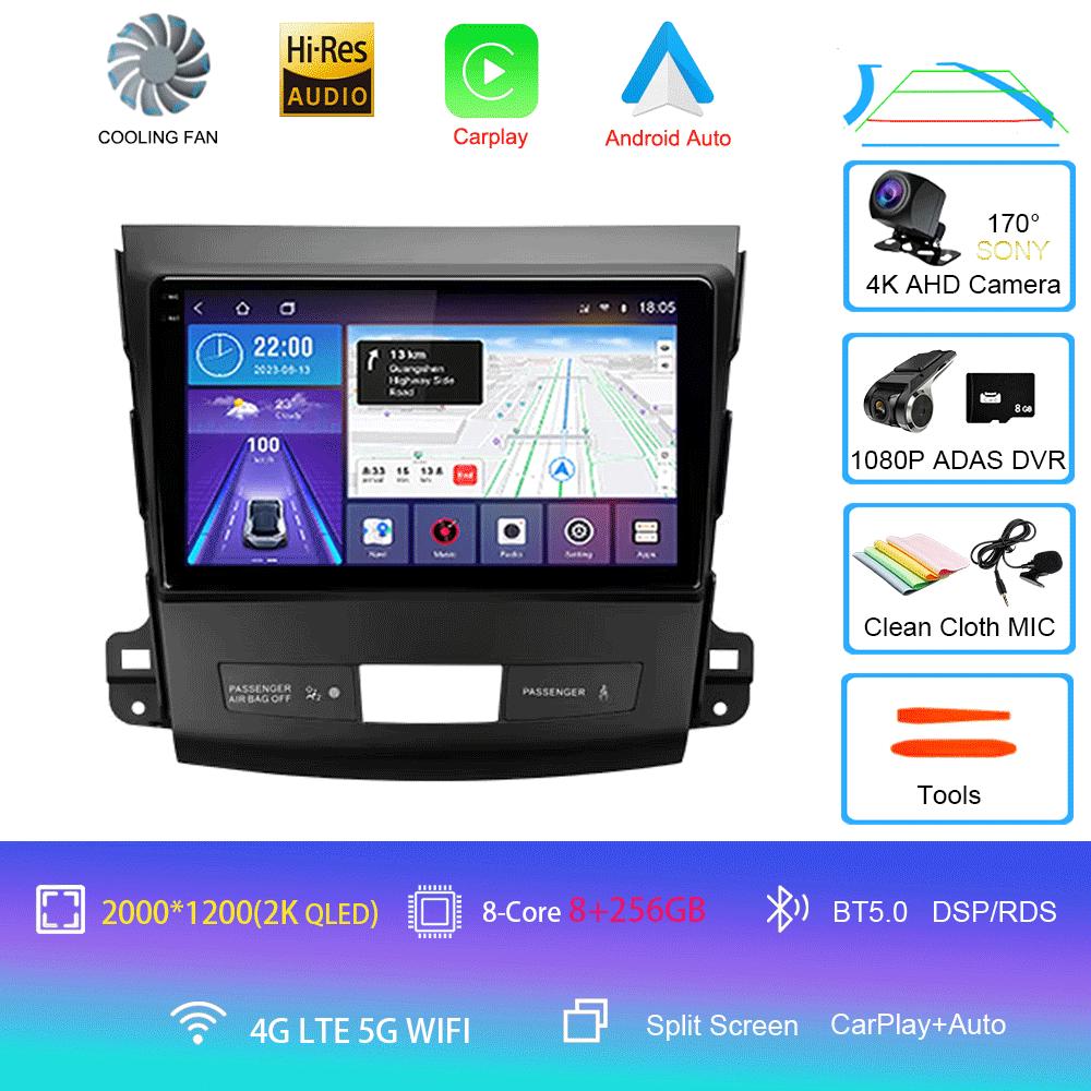 Car Radio Android 14 Carplay For Mitsubishi Outlander 2006-2011 Peugeot 4007 Citroen C-Crosser GPS Multimedia Player Stereo 2din