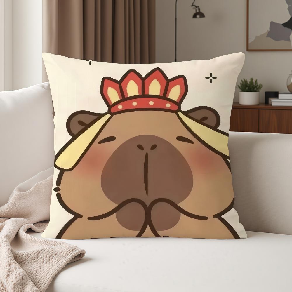 Cartoon Cute Capybara Pillow Case Suitable For Bedrooms Living Rooms Cars Home Decoration