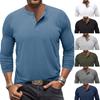 Mens Long Sleeve Henley Shirt Casual Slim Fit Top For Outdoor Wear
