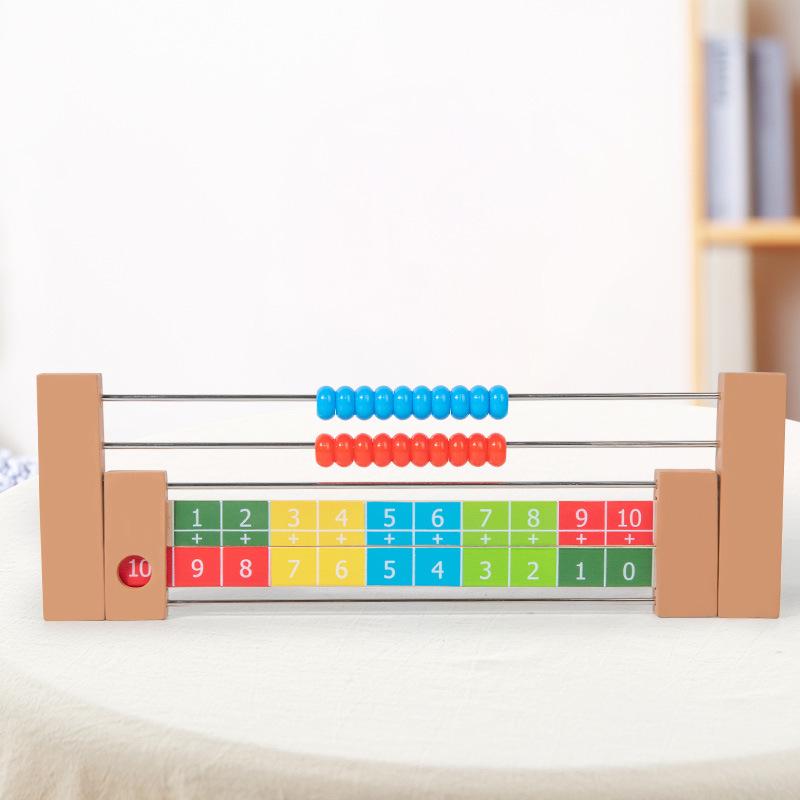 Wooden Abacus Math Tool for Kids: Addition 1-10 & 1-20 Early Learning Toy