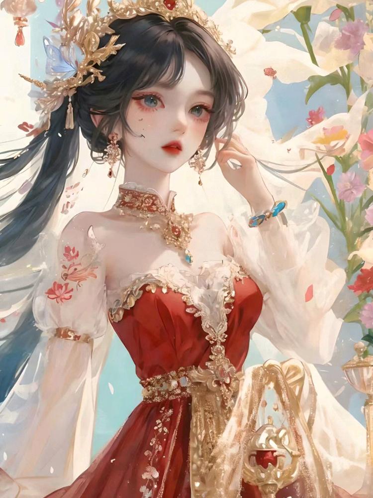 Handmade DIY Japanese 5D Anime Diamond Painting Cartoon Girl Full Circle Square Cross Stitch Mosaic Home Decoration