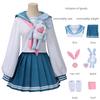 Costume Cosplay Coniglietto Marinaio JK Carino, Uniforme Blu Bianca con Pupazzo Coniglietto Peluche per Festa di Halloween & Cosplay Anime