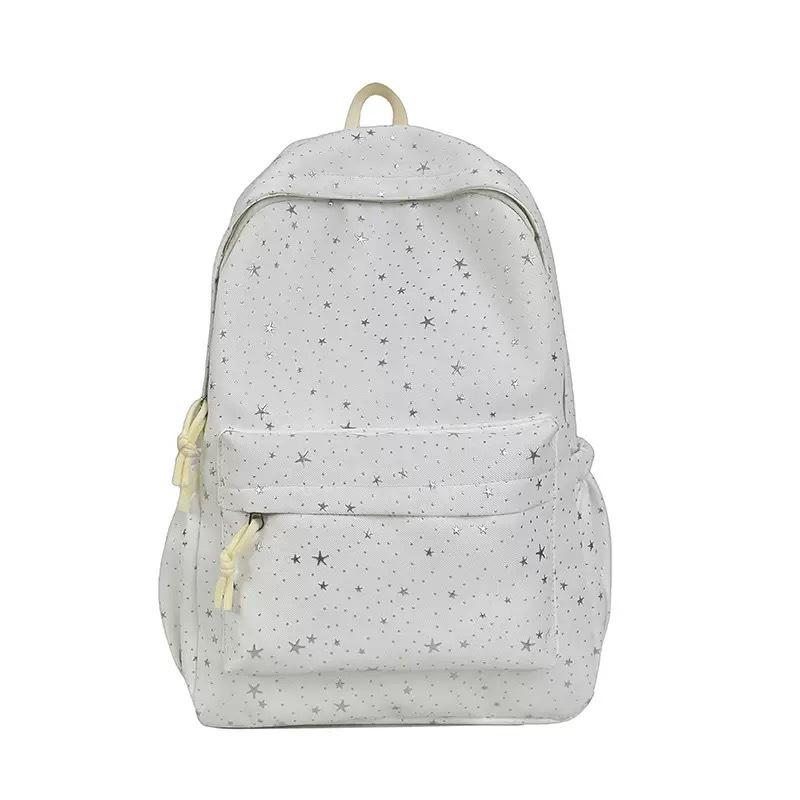 Schoolbag Japanese Cute Polka Dot Backpack Bag Women's Fashion Texture Large Capacity Simple Student Schoolbag Solid Color Casual Backpack