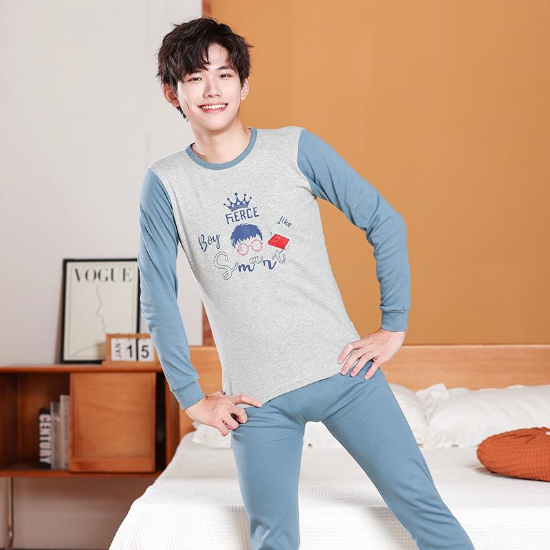 Kids' Autumn Cotton Flannel Pajama Set - Warm Long Johns and Base Layer for Boys and Girls