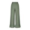 Women's Solid Color Ruffled Versatile Wide Leg Pants, Loose Casual Pants
