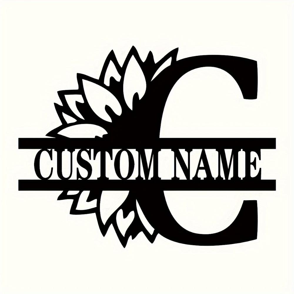 Metal Tulip Monogram Wall Art Custom Last Name Sign Housewarming Gift Personalized Metal Decor