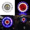 Motorcycle LED Headlight Projector Lens Dual Angel Devil Eye Head Lamp   Type Blue Pink