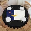 Round Azores Flag Tablecloth 70 Inches Kitchen Dinning Table Cloth Spillproof Portugal Portuguese Republic Table Covers