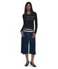 PARTIMENTO WOMEN V-Neck Multi-Combination Long Sleeve Tee_Navy