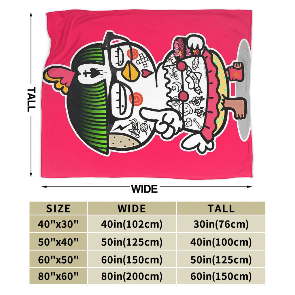 Buldak Ramen Chicken Flannel Blanket Autumn  Super Warm Throw Blanket for Kids Living Room Pattern Bedspread Sofa Bed Cover
