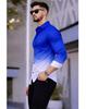 Men's Slim Fit Color Block Spread Collar Casual Shirt