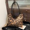 Vintage Stylish Leopard Print Tote Bag For Women Large Capacity Casual Shoulder Bag