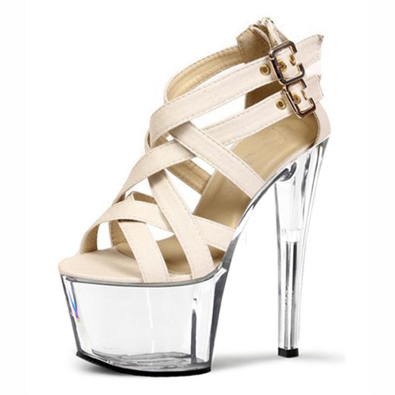 Fish Mouth Shoes 15/17/18 Cm High Heels Stiletto Shoes Waterproof Table Women's Shoes