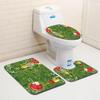 Weihnachts-Badezimmer-Bodenmatte Toilette Dreiteiliges Set