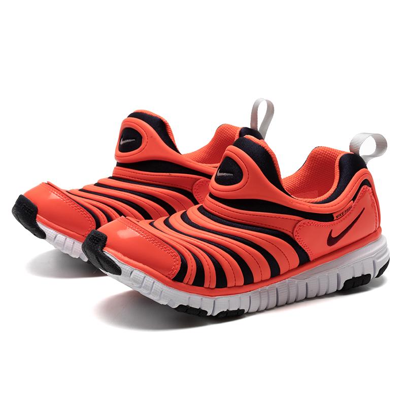 New Nike Dynamo Free Cushioning Wear-Resistant Low-Top Kids Lifestyle Shoes Orange Black Children Aged 3-7 Years Old 343738-636