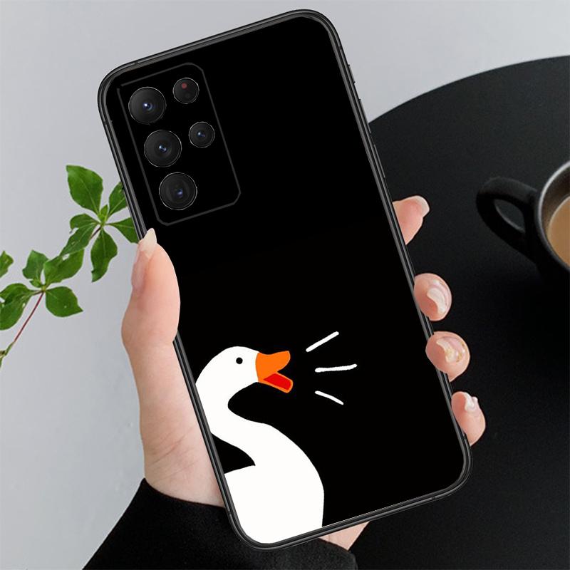 Cartoon Duck Phone Case For Samsung A15 A35 A55 A52 A53 A54 A33 A34 A25 A05S A16 A14 A05 A13 M15 M55 M35