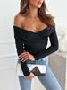 European & American Off-the-Shoulder Long-Sleeve T-Shirt - Autumn/Winter Fashion