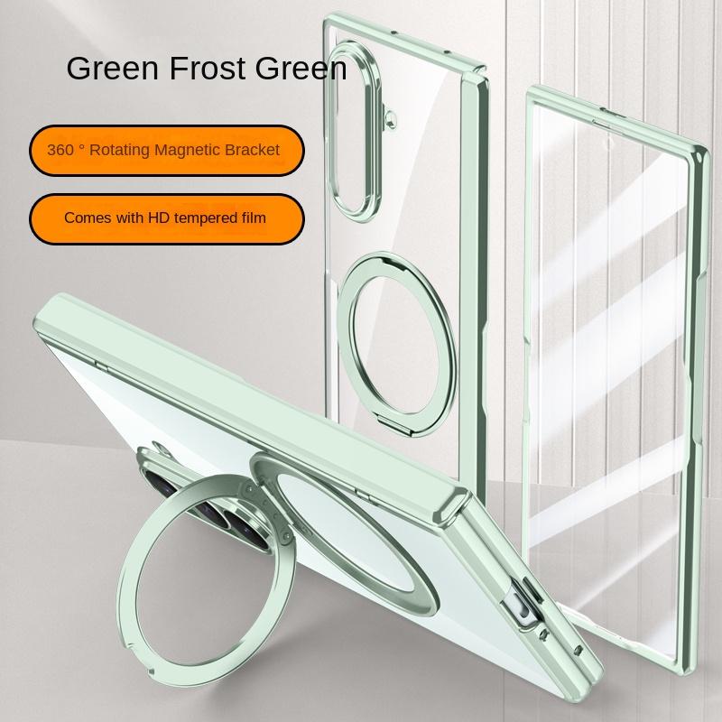 For Samsung Galaxy Z Fold 7 Case Luxury Plating Magsafe Ring Stand Magnetic Protective Back Cover Case For Samsung Z Fold7 Shell