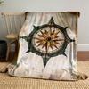 Vintage Nautical Compass Design for All Seasons Blanket Lunch Break Throw Gift