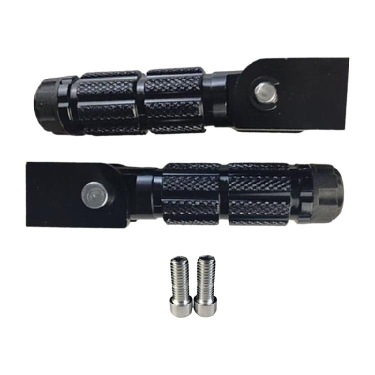 Aluminum Motorcycle Foot Pegs Pair, Hinged 8Mm Footrest Pedals, Black Grip Pattern for Replacement Work, Garage Repair, and Commuting