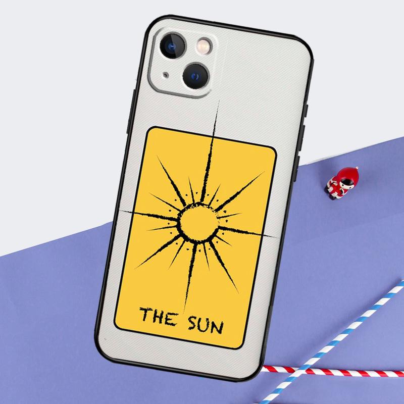Tarot Card Astrology Sun Moon Lover Phone Case For iPhone 16 15 Pro Max 12 13 Mini 11 14 Pro Max XR 16 15 Plus 16e Cover Coque
