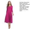 Women's Cotton Swing Dress Casual 45720 Sleeve Crew Neck Midi