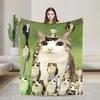 Comfortable Blankets Camping Funny Chaos Meowl Cat Collage Throw Blanket Graphic Bedspread For Home Decor
