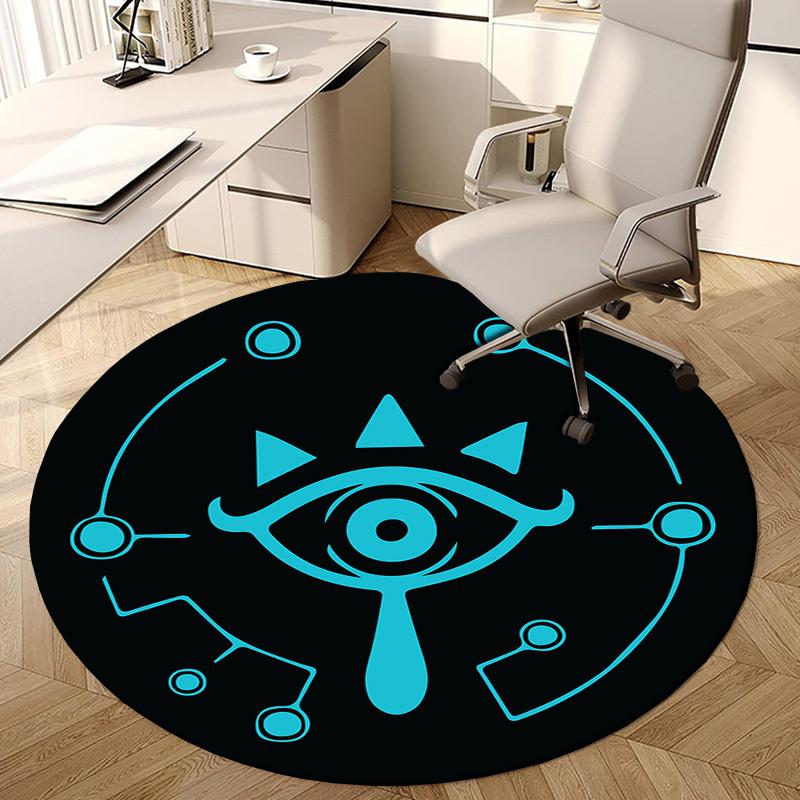 1pc CyberEye Round carpet, Made of Polyester,Perfect for Decorating Office Chairs, Living Rooms,fplt073