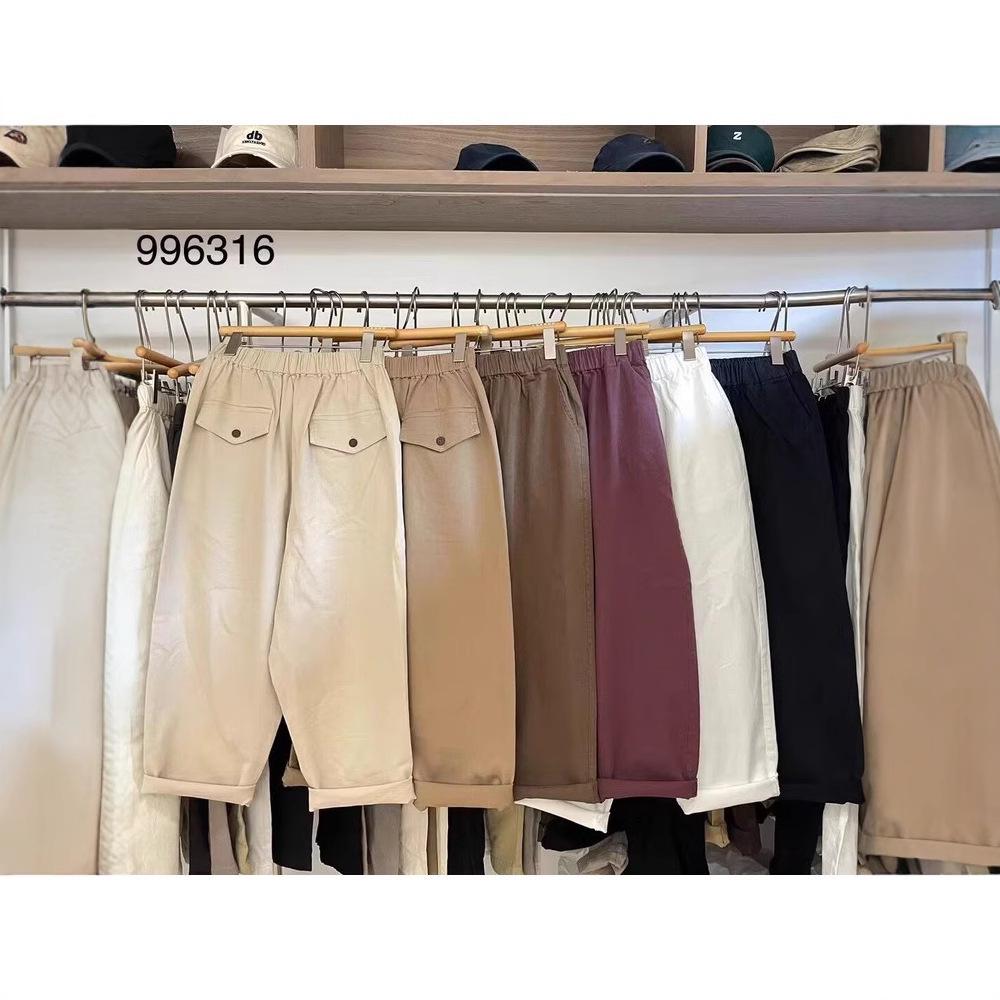 Yinmu Autumn High Waist Loose Plus Size Cotton Harem Pants