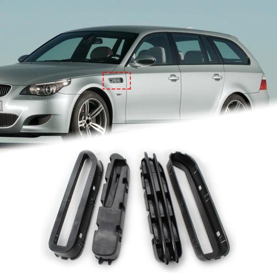 2Pcs Side Fender Air Flow Vent Grill Easy Installation Car Styling Gloss Black Side Fender Vent Grill Modified Parts