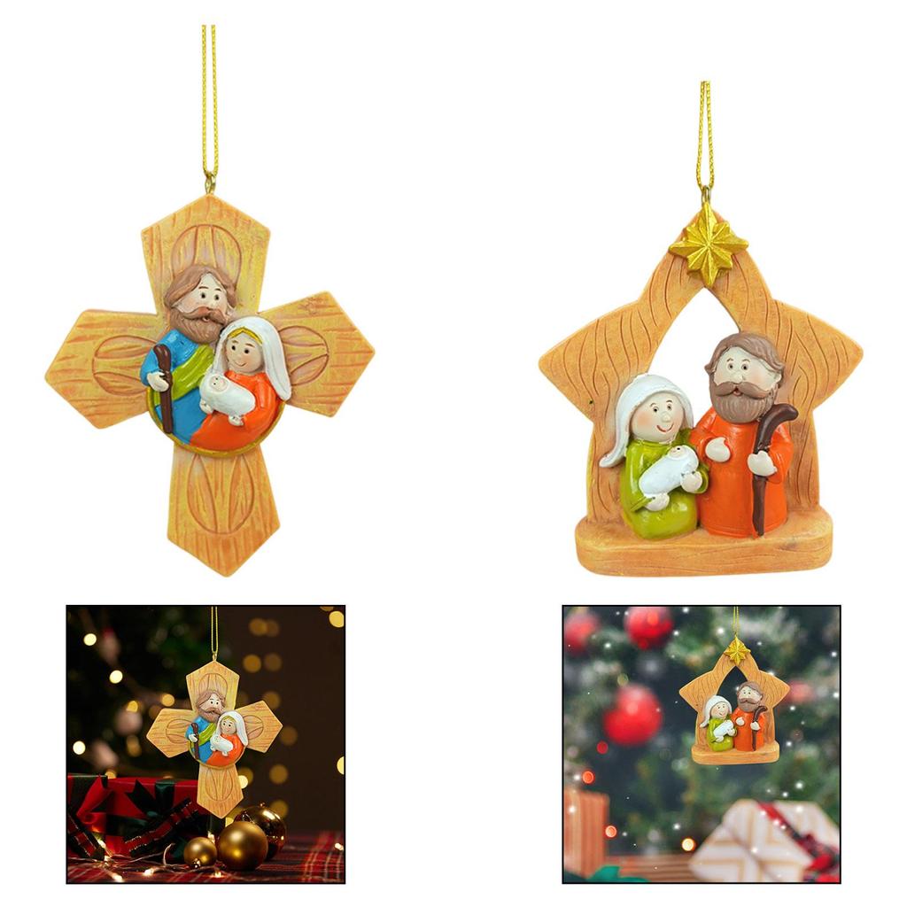 Christmas Nativity Scene Pendant Versatile Accessory Christmas Hanging Ornament for Xmas Home Party Supplies Festival Indoor