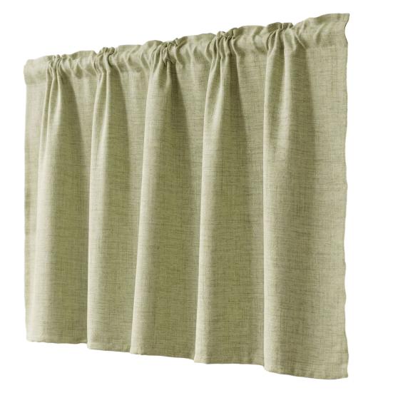 Linen Short Curtain for Kitchen, Semi Sheer Valance for Small Window, Kitchen Curtain for Pantry Door, Farmhouse Cabinet Cover