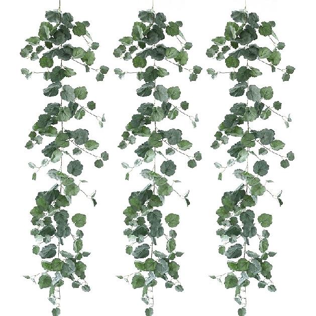 3 Strands Odorless Artificial Ivy Vines Kit, 71" Silk Ivy Garland with Green Leaves, Fake Hanging Plants Greenery Decoration for Bedroom, Windows,