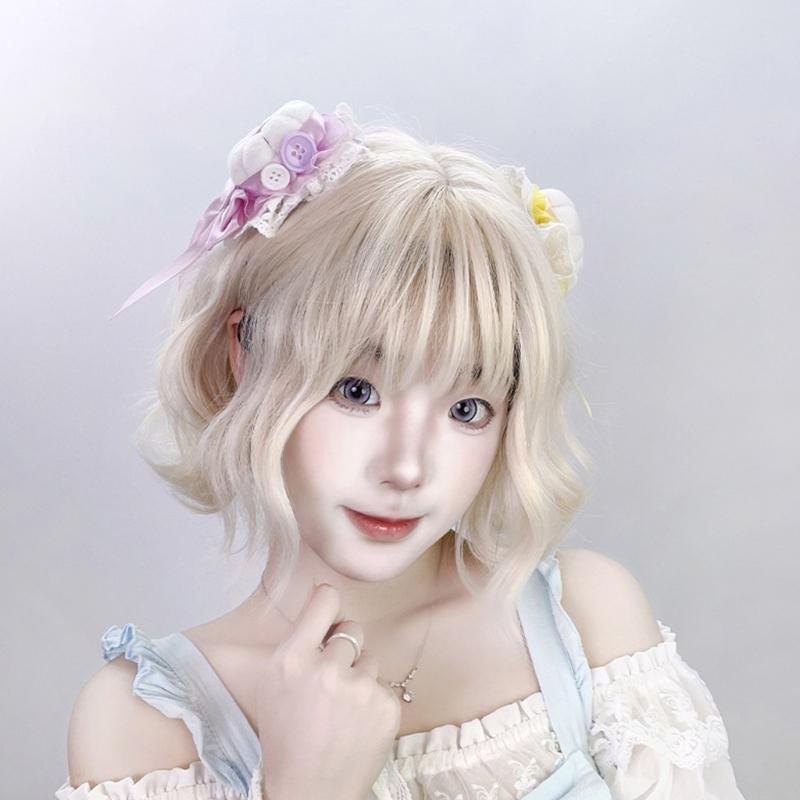 Anime Style Hair Clip Lace Barrettes And Button For Secure Bun Hold In Various Occasion Comfortable Hairpin
