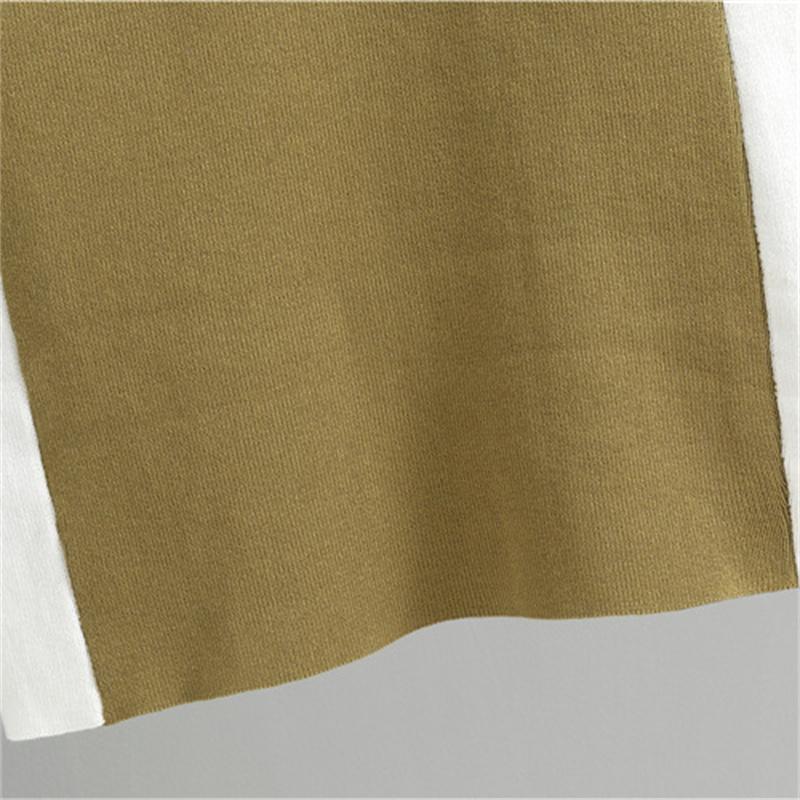 Summer Women's Square Neck Bag Hip Skirt Striped Short Sleeved Knitted Slim Fit Dress