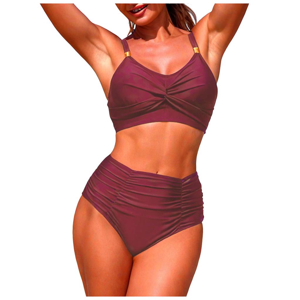 Sexy Bikinis Push Up Swimsuits Women Summer Swimwear For Female Beach Swim Wear Bathing Suits High Waist Tankini Set Pool Bather