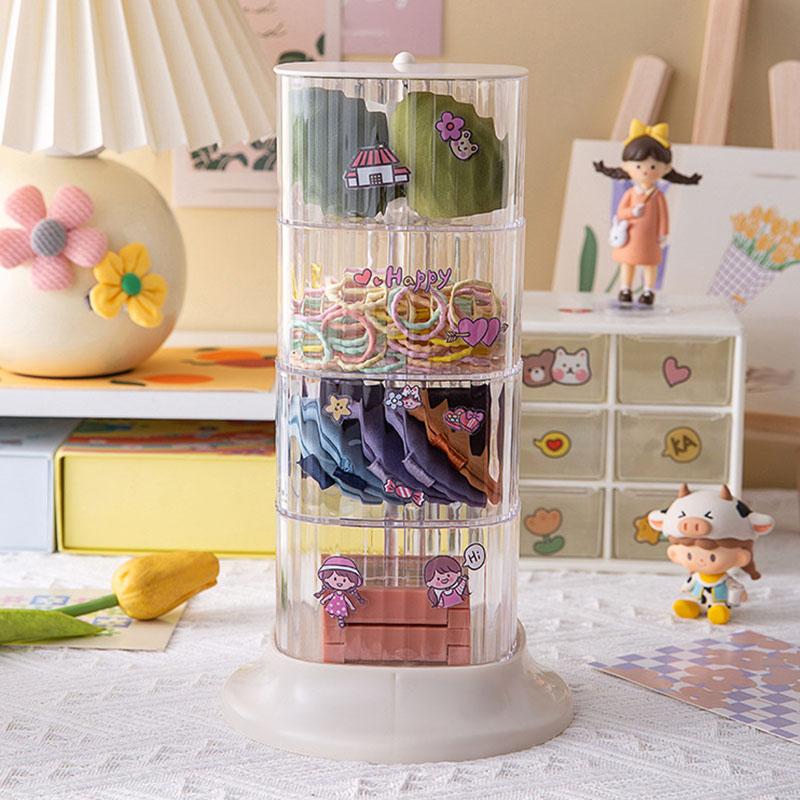 Makeup Brush Storage Box, Transparent Acrylic Multi-layer Storage Box, Suitable for Dressing Table Rotatable Desktop Storage Box