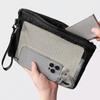 Lightweight Mesh Storage Bag Polyester Solid Color Toiletry Bag Multifunctional With Zipper Makeup Pouch Travelling Storage